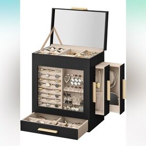 Black Jewelry Box with glass window